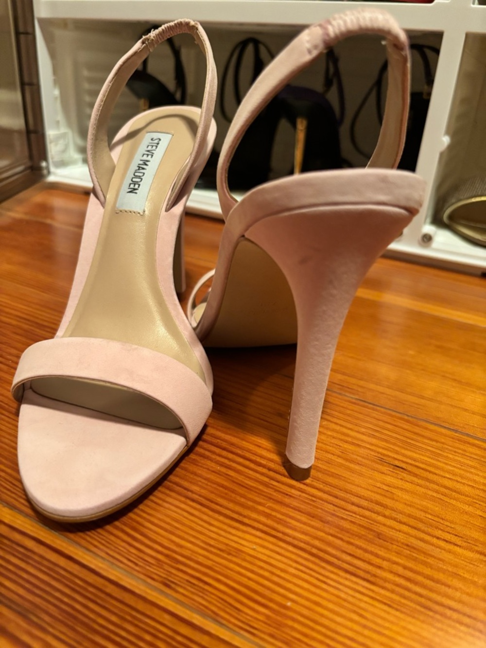 NWOB Steve Madden Wafer Blush Pink Suede Stiletto Slingback Heels